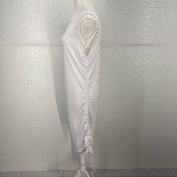 Sleeveless Bodycon Ruched Short Dress Side Drawstring Solid Crew Neck Casual XL - Picture 11 of 16